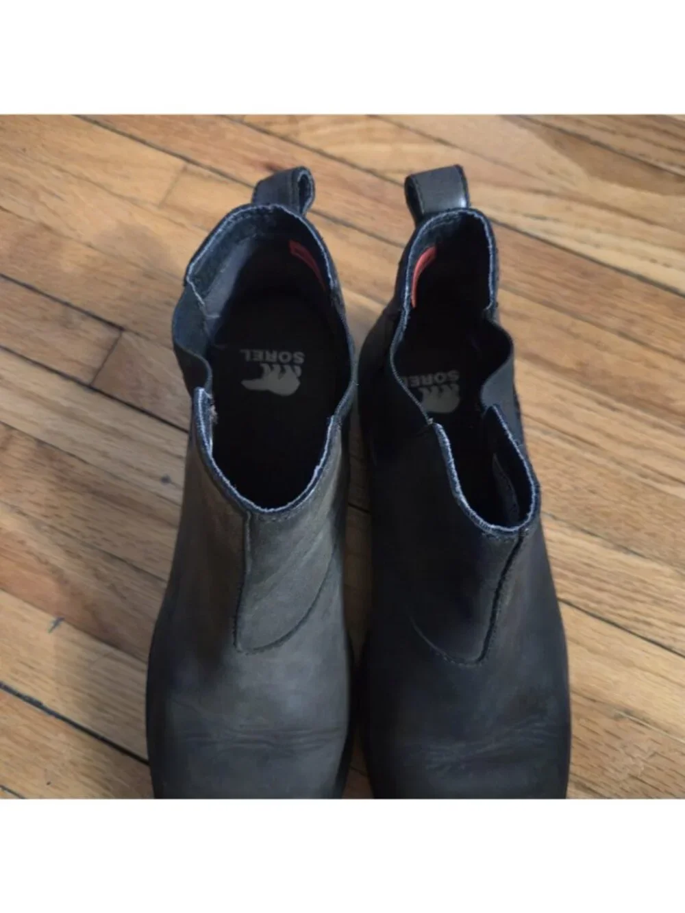 Sorel Lennox Chelsea Black Waterproof Leather Boots Women's Size 9